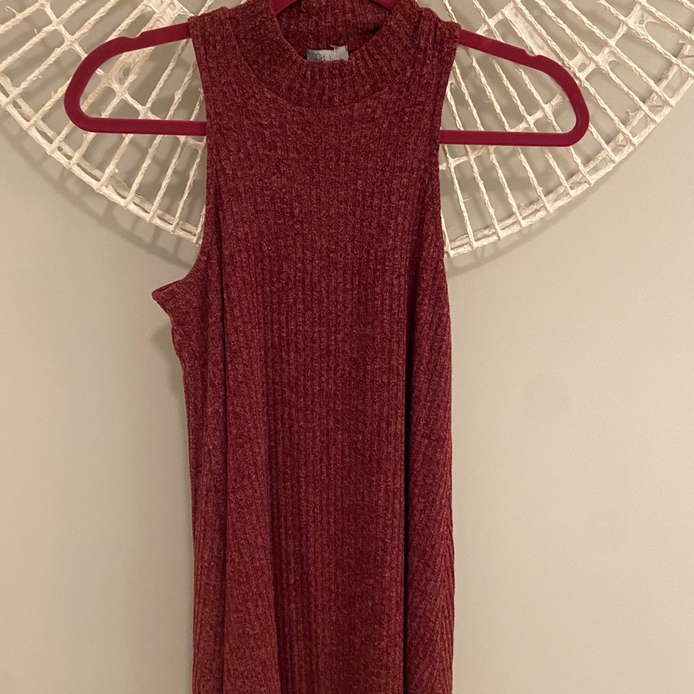 mock neck sleeveless dress